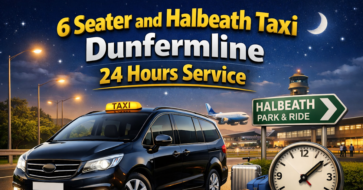 6 Seater and Halbeath Taxi Dunfermline 24 Hours Service