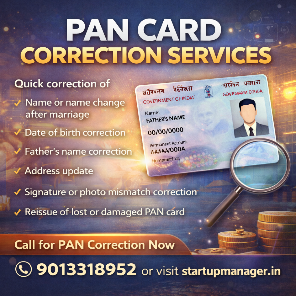 Best CA For Pan Card Correction Delhi NCR | Call 9013318952