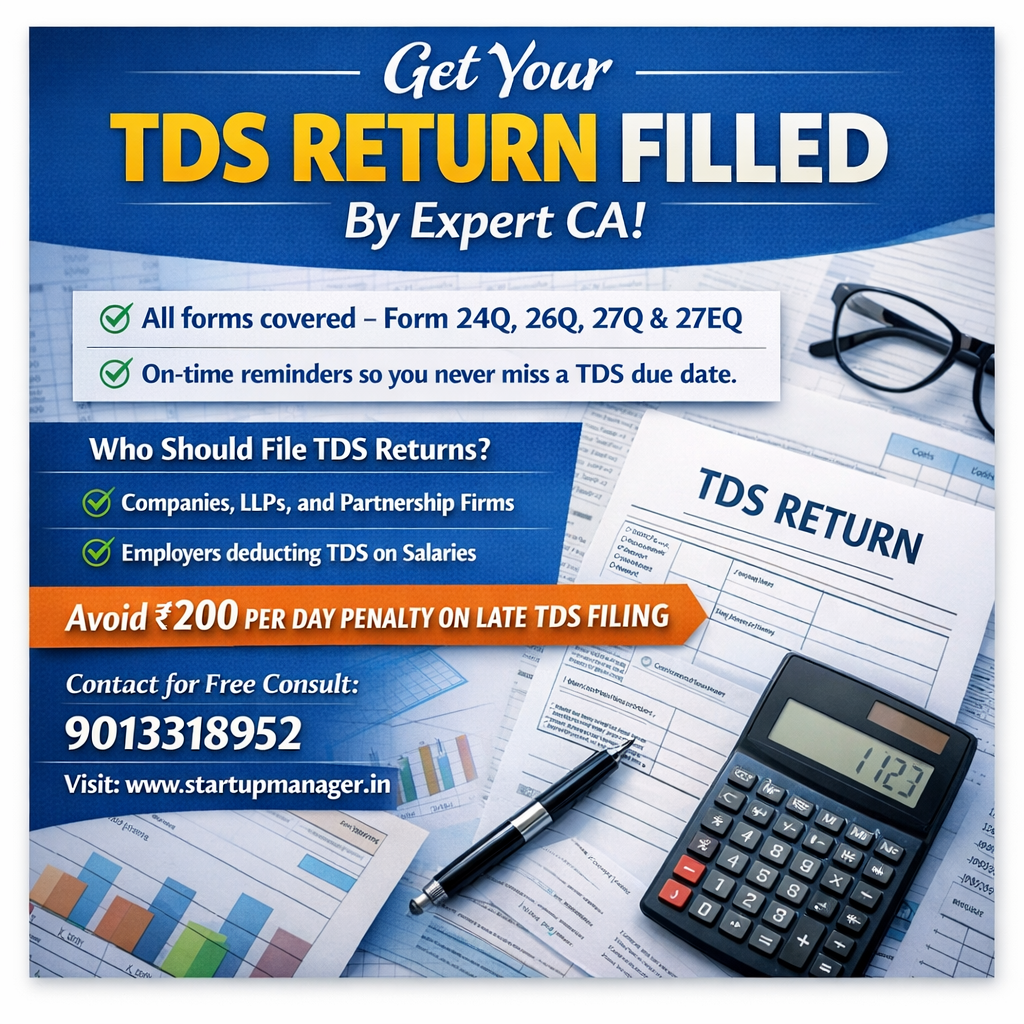 TDS Return Filing by CA For Contractors, Employers & Startups