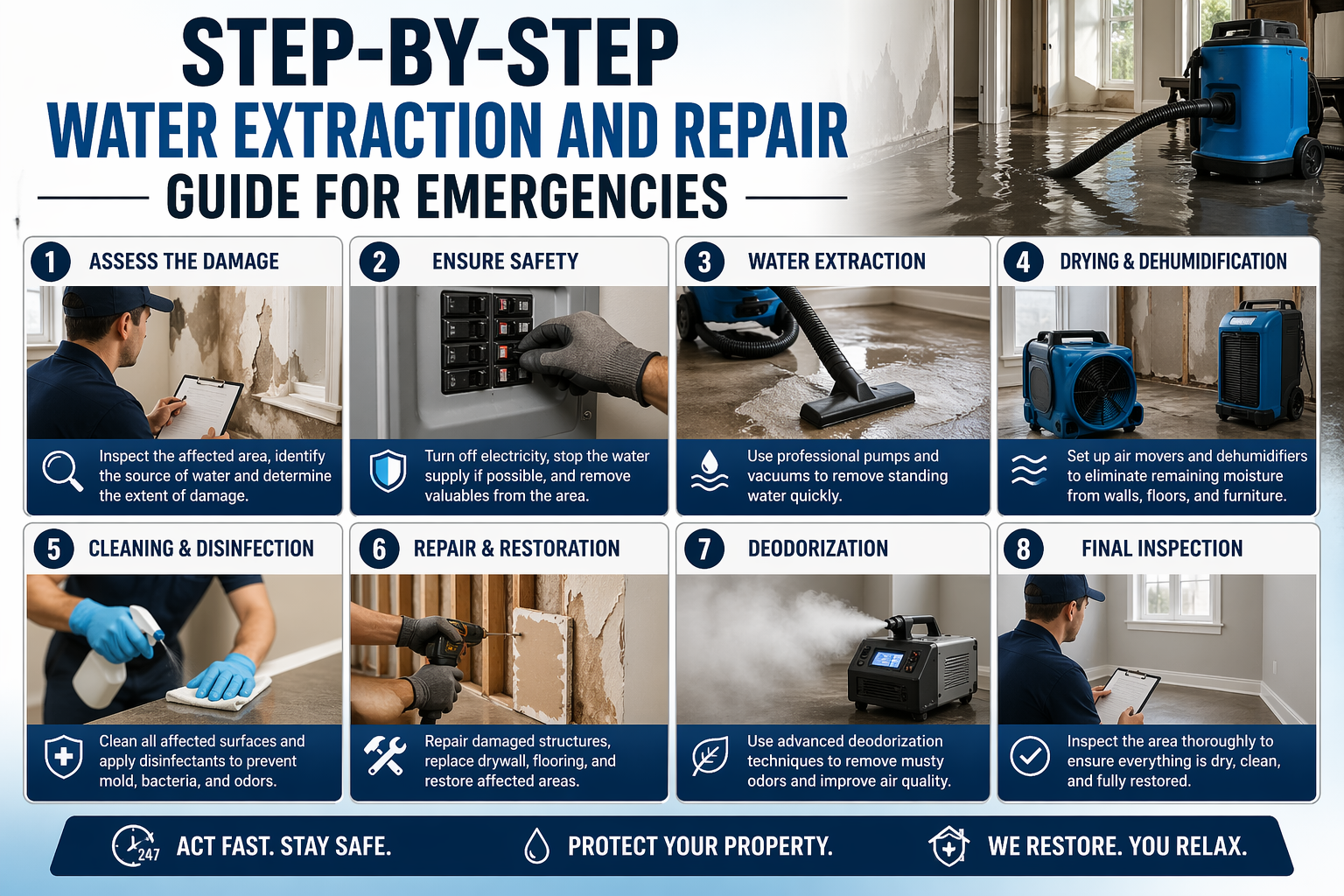 Step-by-Step Water Extraction and Repair Guide for Emergencies - Factors Influencing Water Damage Restoration Costs
